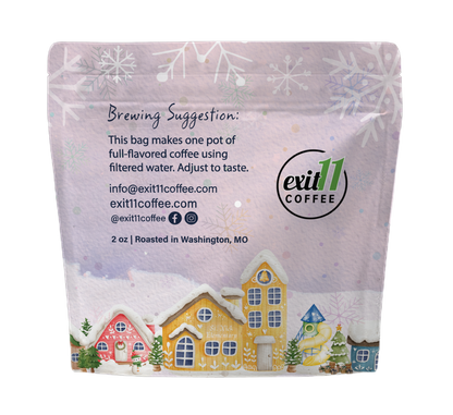 Limited Edition Holiday Exit 11 Peruvian Coffee Dark Roast 2 oz Sample Bag